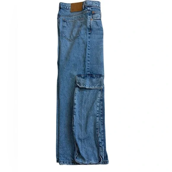 Zara High Waisted baggy fit Denim Jeans Y2k Style Sz 13-14 CM 164 (27x26 Actual) - Picture 11 of 12